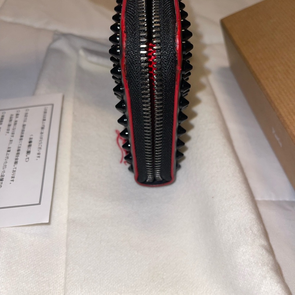 Christian Louboutin Black Studded Panettone Zip-Around Wallet - Picture 8 of 8
